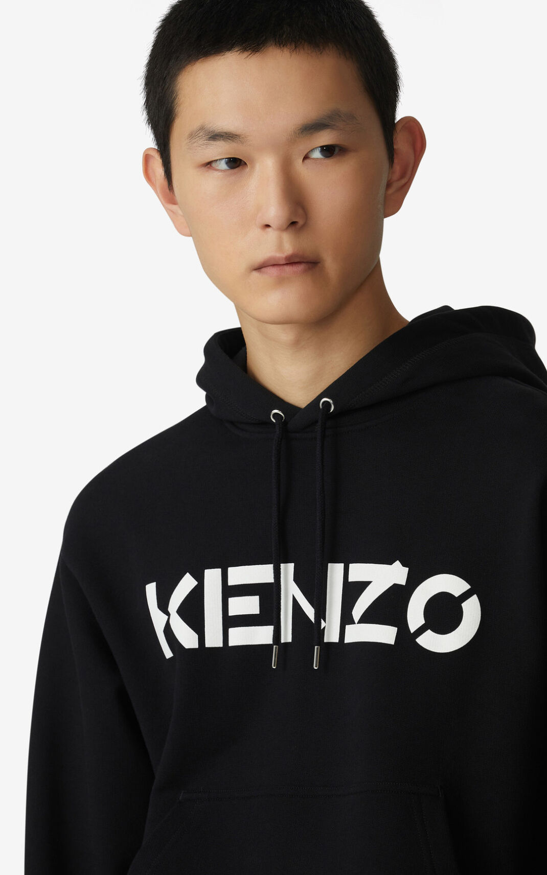 Kenzo Logo Hættetrøje Herre - Sort DK-702465